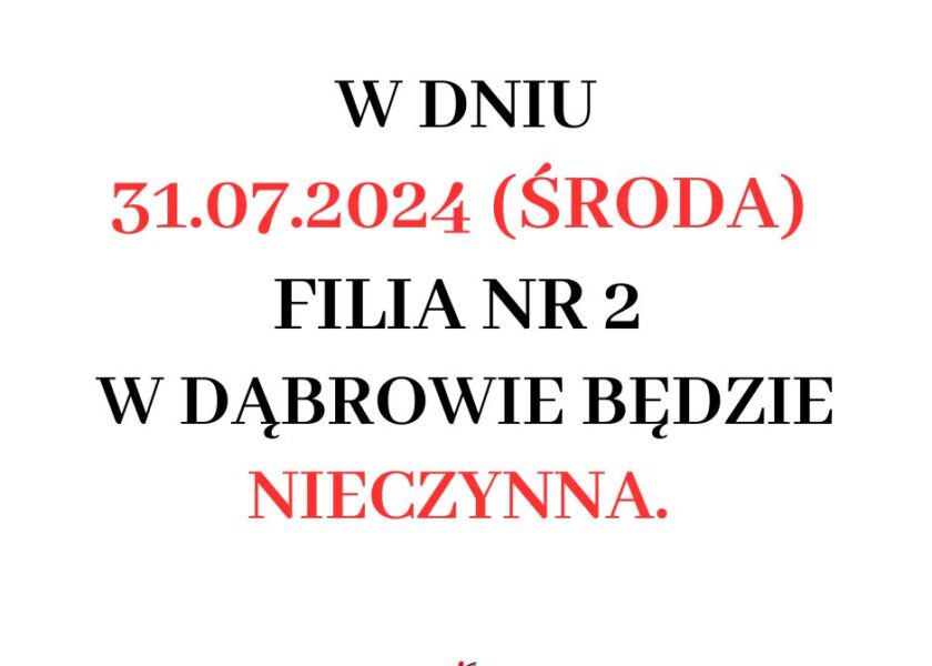 Filia nr 2 nieczynna