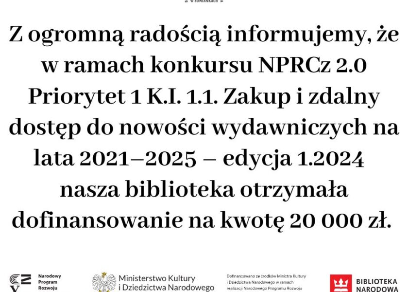 Dofinansowanie na zakup nowości wydawniczych